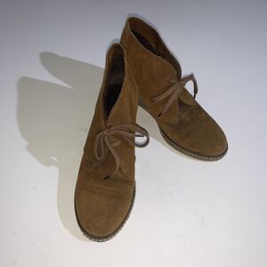 J. Crew Boots Womens Size 7 Brown Suede Wedge Ankle Desert Lace Up Booties 28671